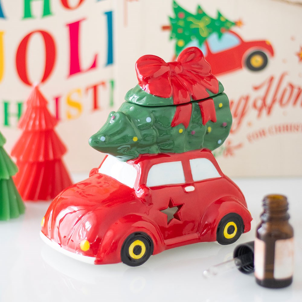 Car with Christmas Tree Wax Warmer