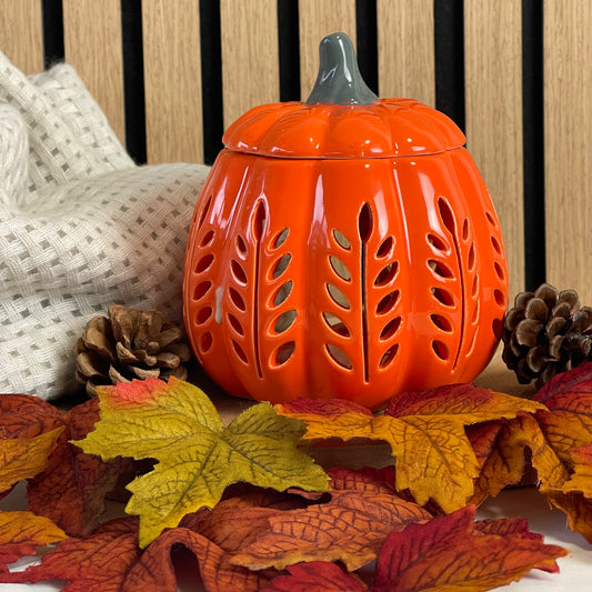 Leaf Cut Out Pumpkin Oil Burner